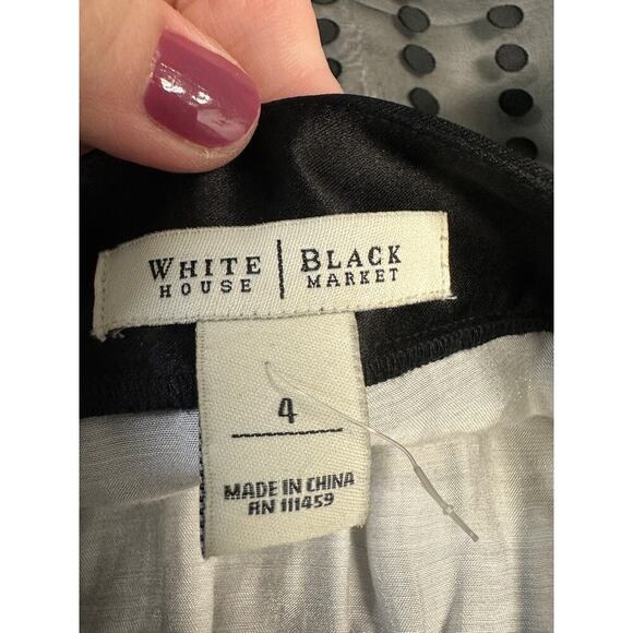 White House Black Market WHBM Dress Women 4 Overlay Polka Dot Sheer Coquette - Picture 10 of 11